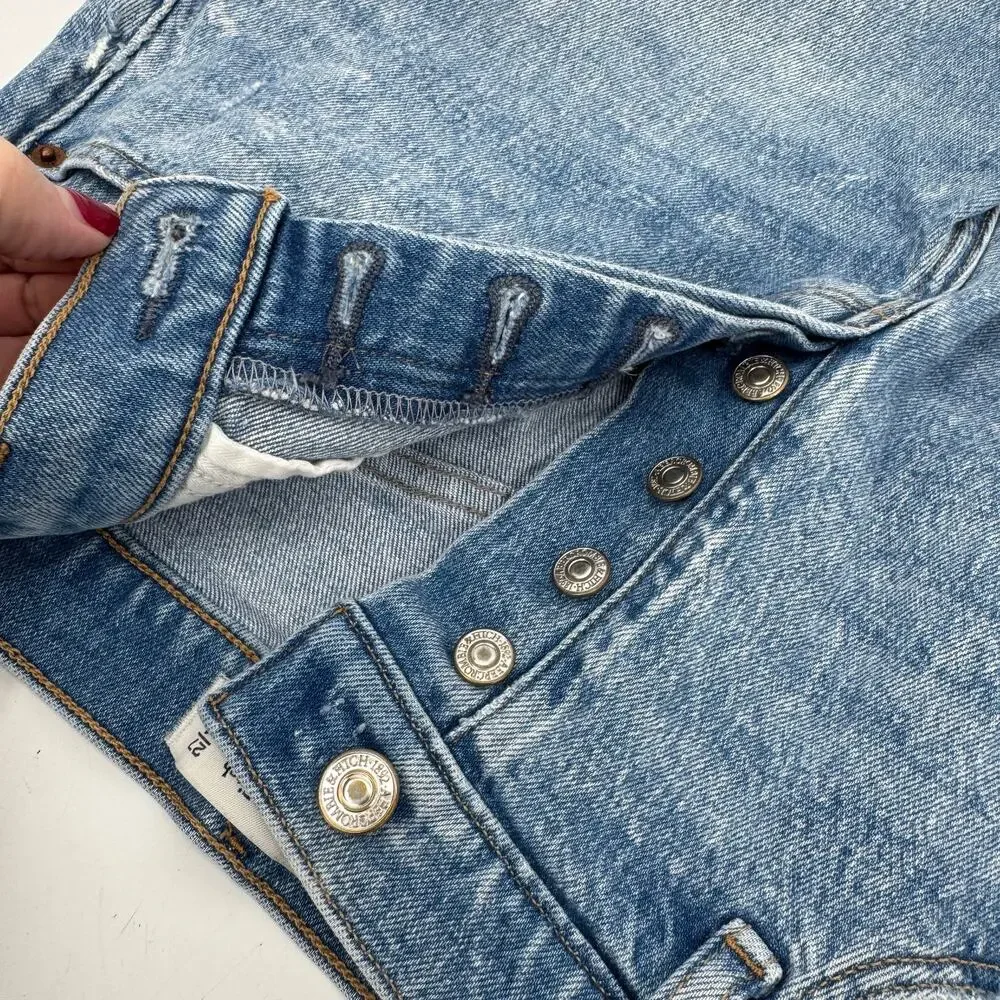 Abercrombie & Fitch Jean Shorts Womens 27 /4 Dad Short High Rise Curve Love - Picture 4 of 7